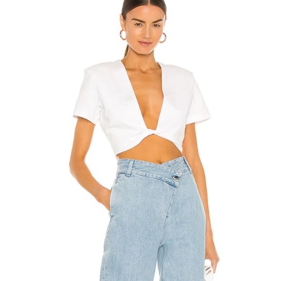 Gauge 81 white crop top twist Keila Top M - Picture 1 of 8